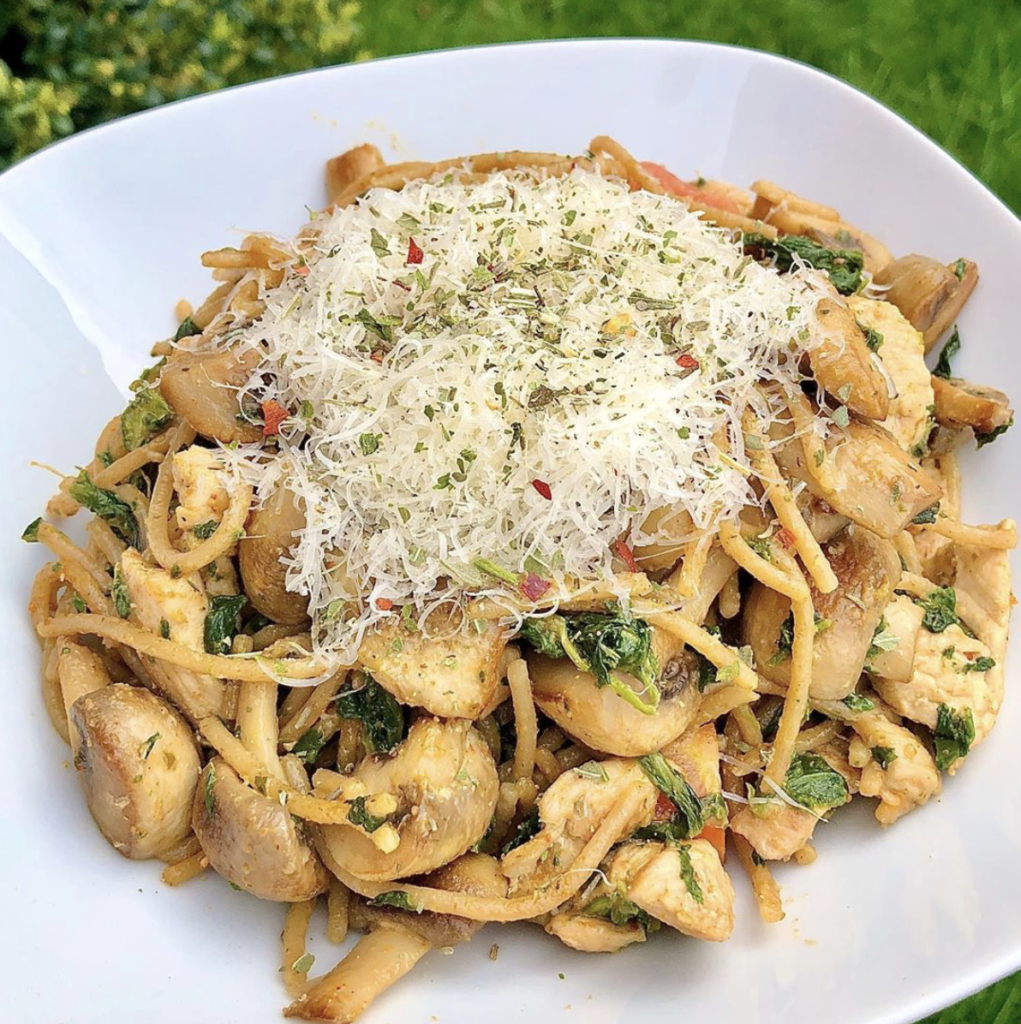 Champignon Spinat Spaghetti mit Hähnchen – jenny-licious